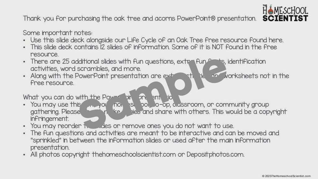 All About Oak Trees & Acorns Powerpoint Presentation
